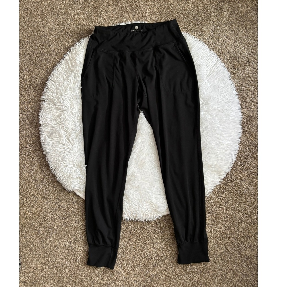 Yogalicious High Waisted Joggers Pants Black Athletic Yoga Pockets Womens Small